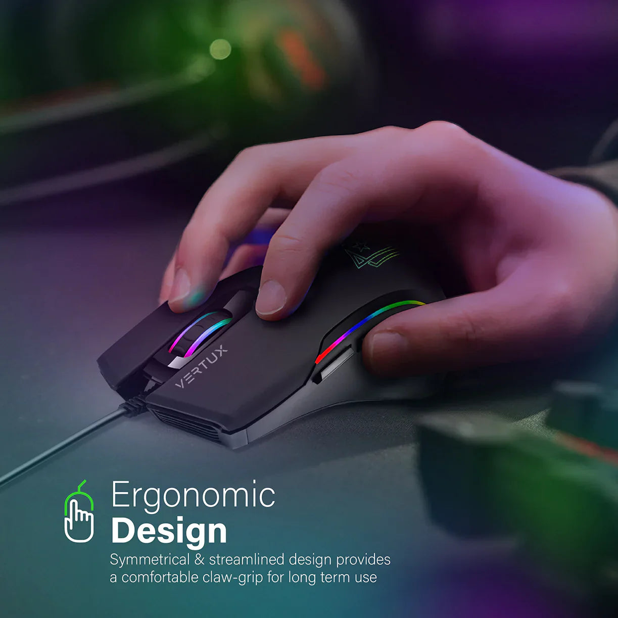 Vertux Assaulter GameCharged™ Lightweight Gaming Mouse - ALAMAT