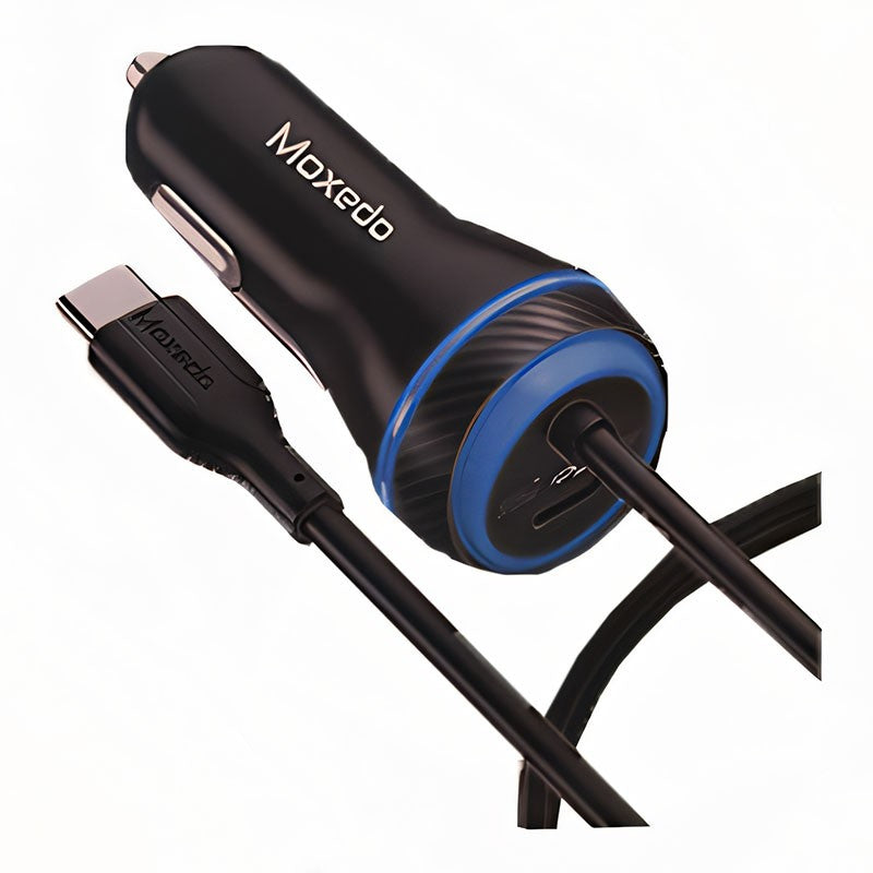MOXEDO ULTRA-FAST CAR CHARGER WITH BUILT-IN TYPE-C CABLE 60W - Best Buy Tech
