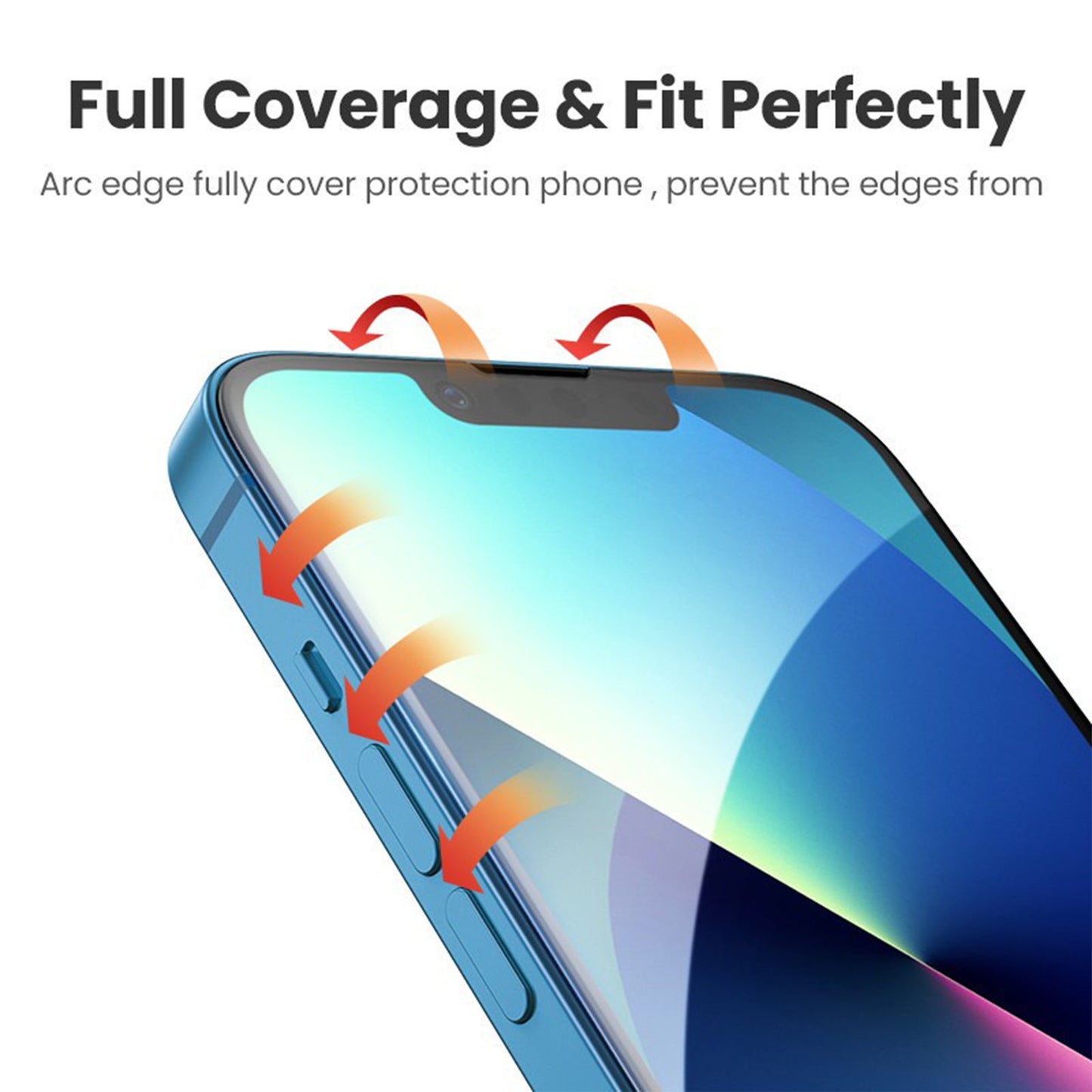 UGREEN Full Coverage HD Tempered Glass Screen Protector with Alignment Tool for iPhone 13/13ProMax - (2 Packs) - ALAMAT