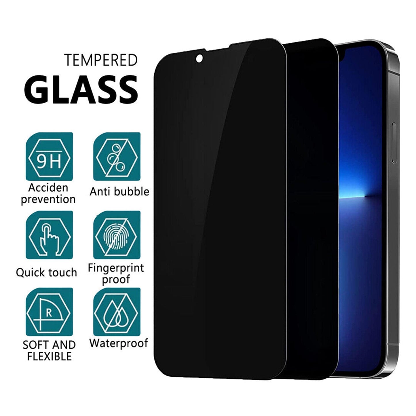 UGREEN Full Coverage Privacy Tempered Glass Screen Protector with Alignment Tool For iPhone 13/13Pro - ALAMAT
