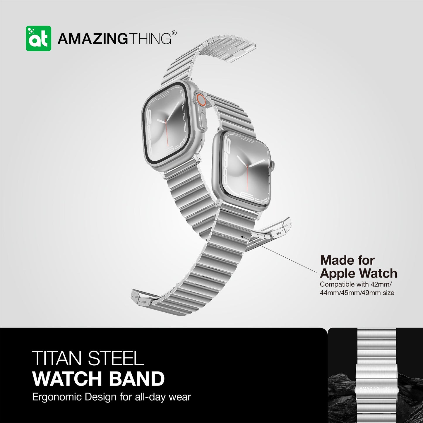 AMAZING THING TITAN STAINLESS STEEL BAND FOR APPLE WATCH 49/45/44/42MM - ALAMAT