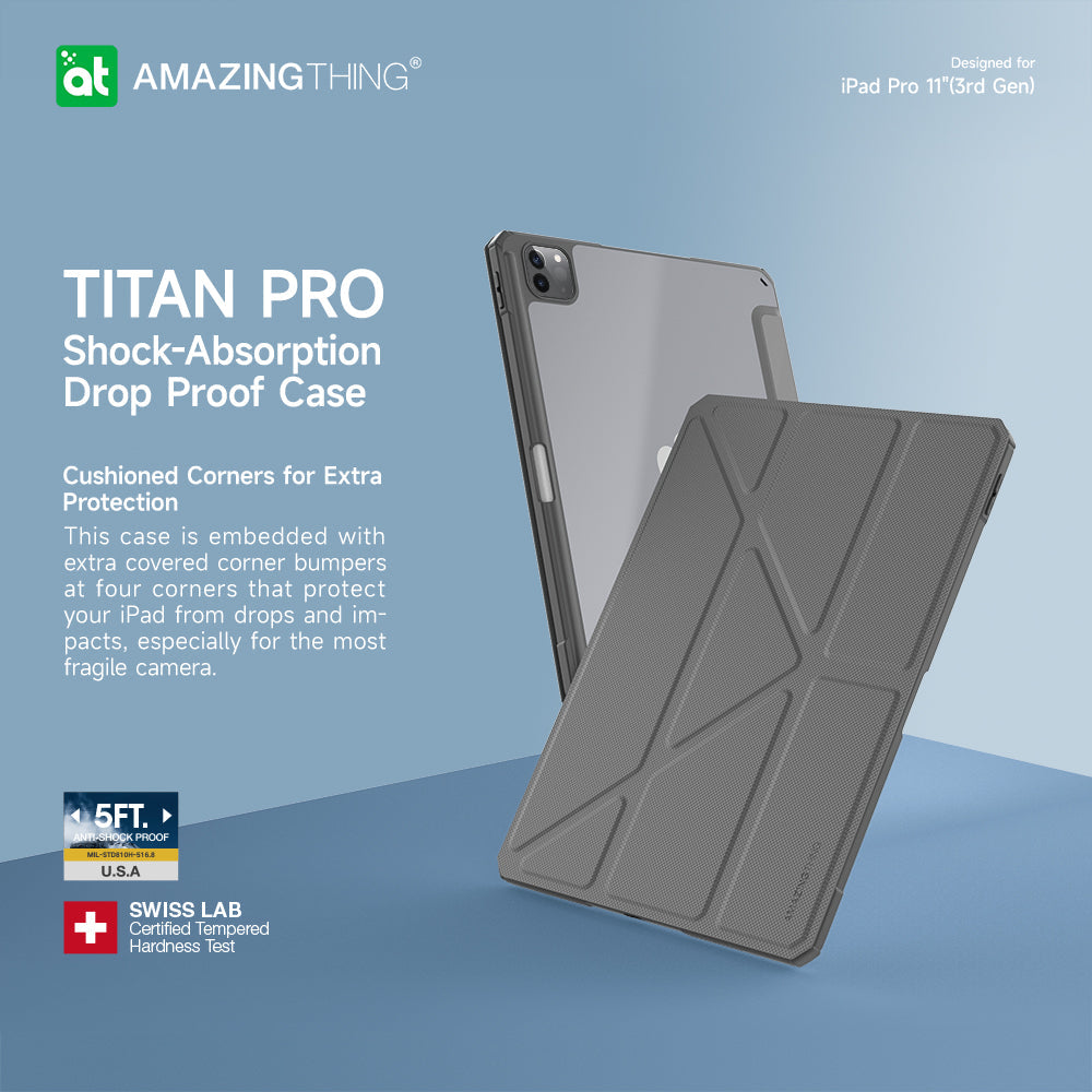 AMAZING THING TITAN PRO FOLIO CASE FOR IPAD PRO 11" 2022 GREY - ALAMAT