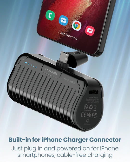 MOXEDO CAPSULE MINI USB-C POWER BANK 5000 MAH- BLACK - Best Buy Tech
