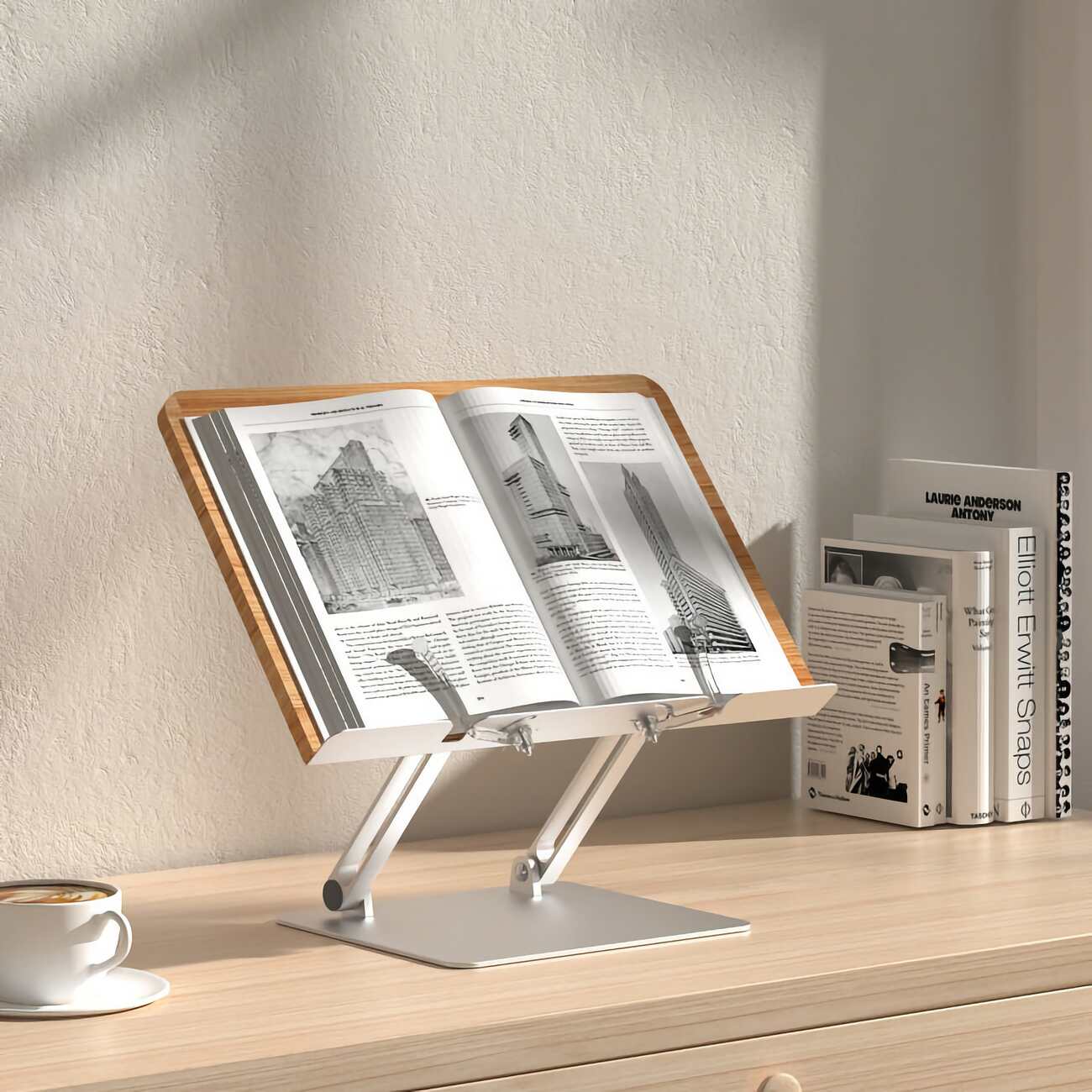 Angle Adjustable Reading Book / Textbook Stand / w Page Holder