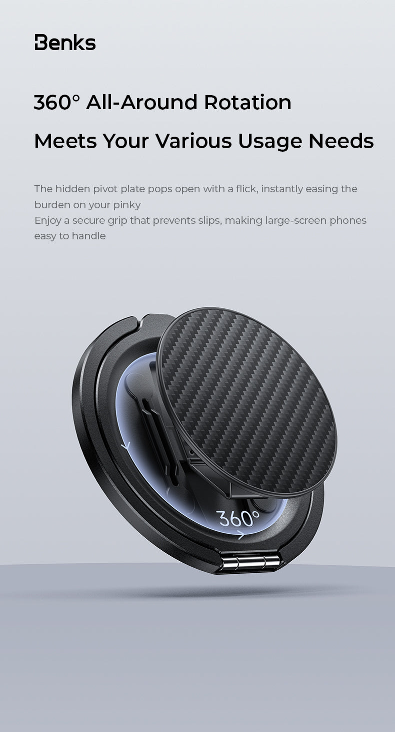 BENKS 360° Rotating MagClap Phone Grip & Stand - Best Buy Tech