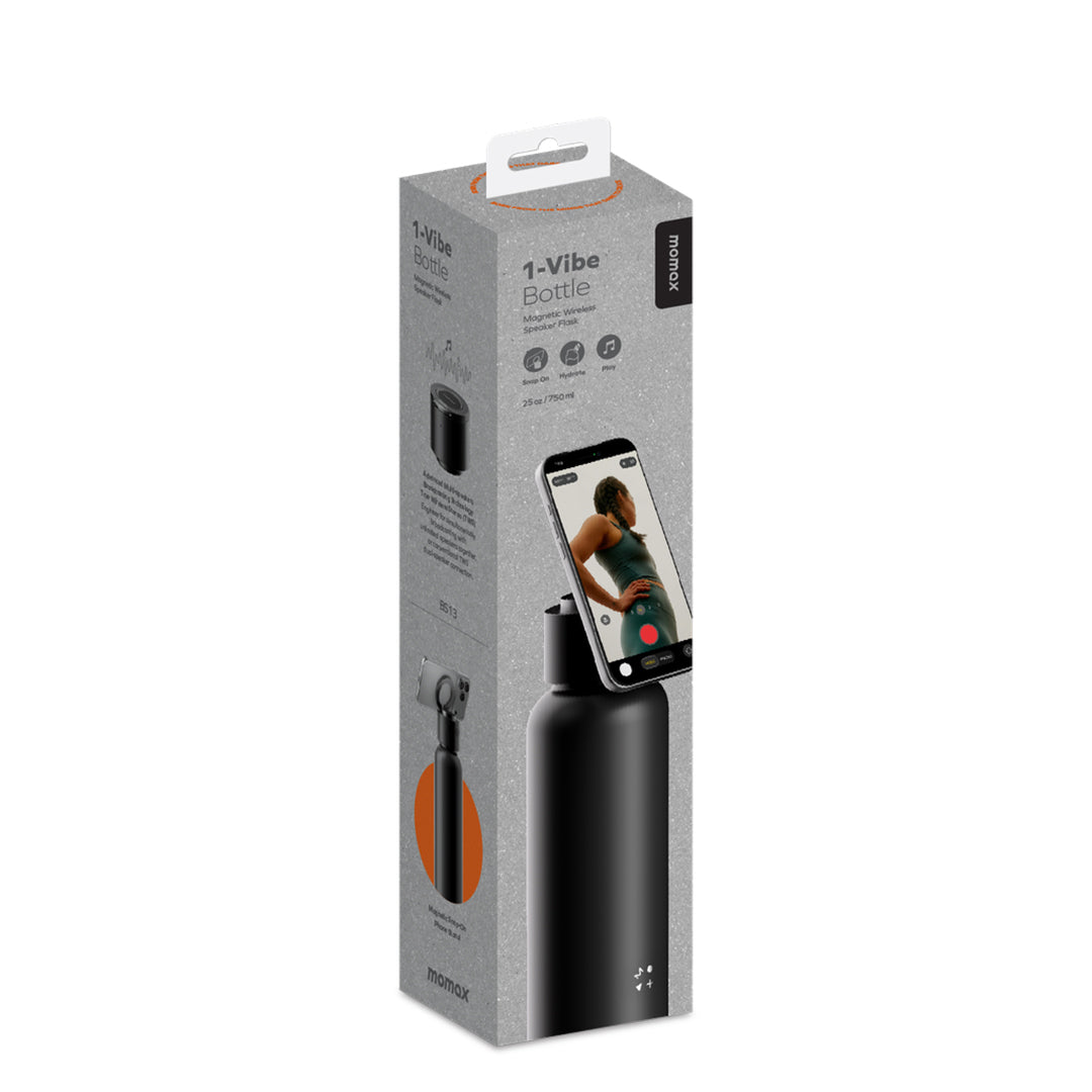 MOMAX 1-VIBE Bottle Magnetic Wireless Speaker Flask