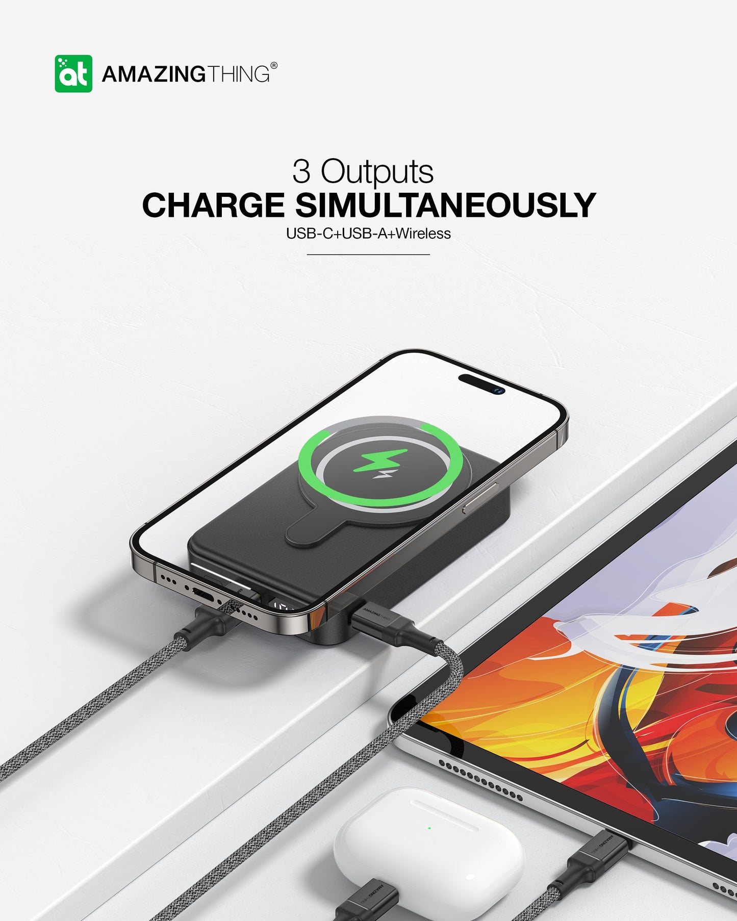 AMAZING THING THUNDER PRO MAG PD 10000MAH POWER BANK WITH HOLDER - ALAMAT