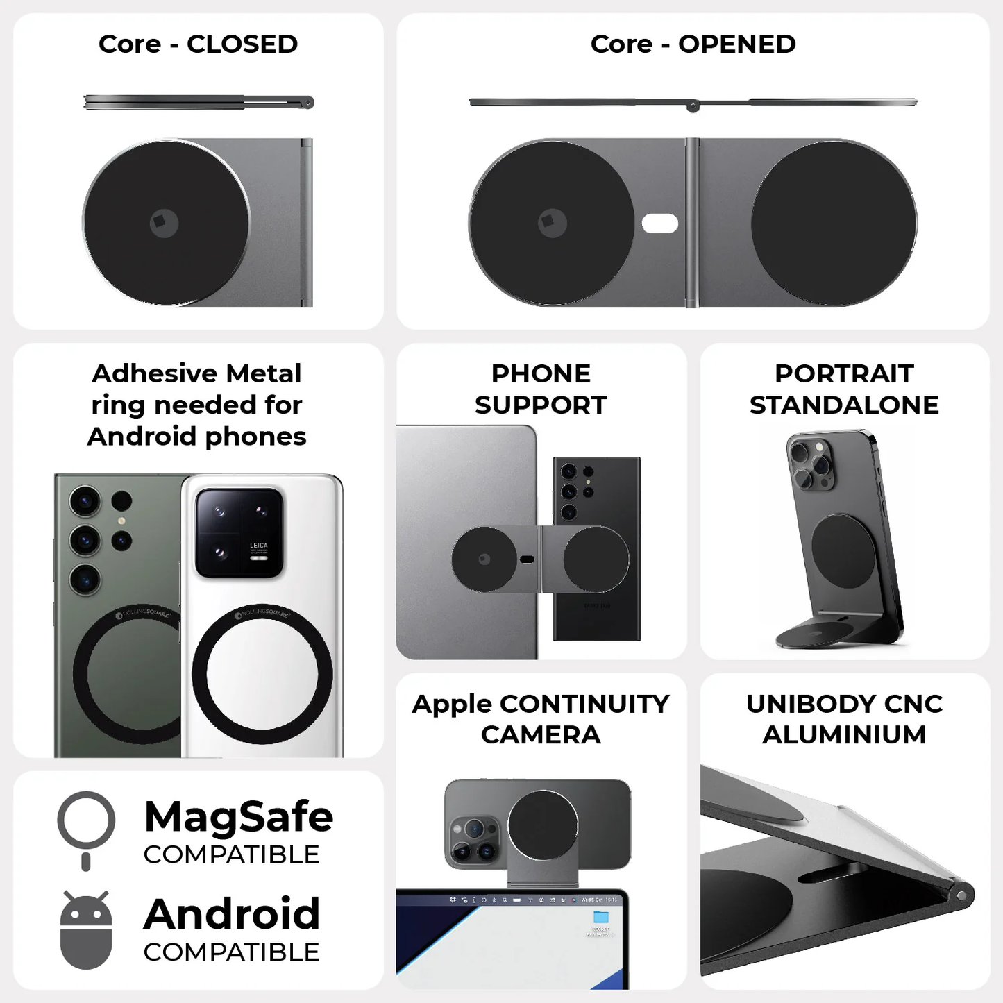 EDGE® Pro Full Kit - Gray - Productivity MagSafe modular kit for phones, tablets and laptops - ALAMAT