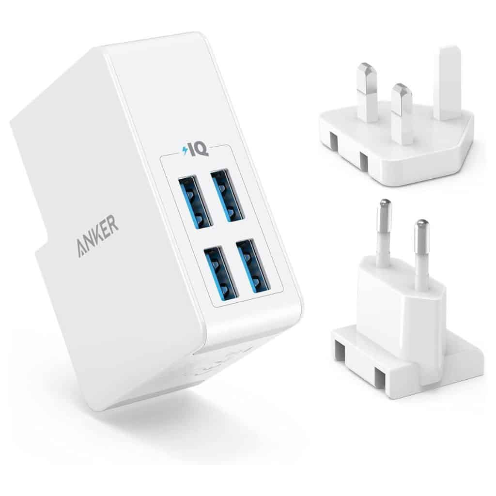 ANKER POWER PORT 4 LITE 4-PORT WALL CHARGING ADAPTER(A2042L21) - WHITE - Best Buy Tech