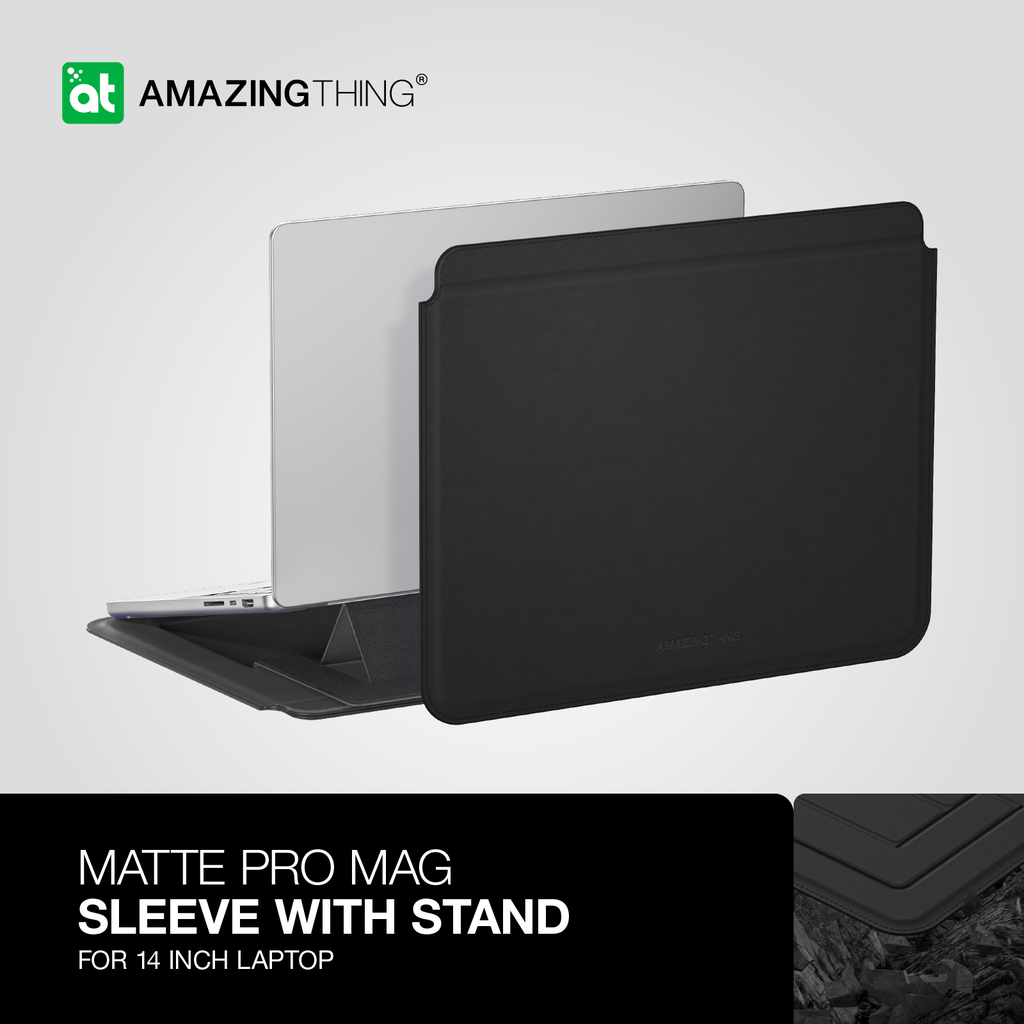 AMAZING THING MATTE PRO MAG SLEEVE WITH STAND FOR MACBOOK PRO 13/14" MACBOOK AIR 13/13.6" & 14" LAPTOPS - ALAMAT