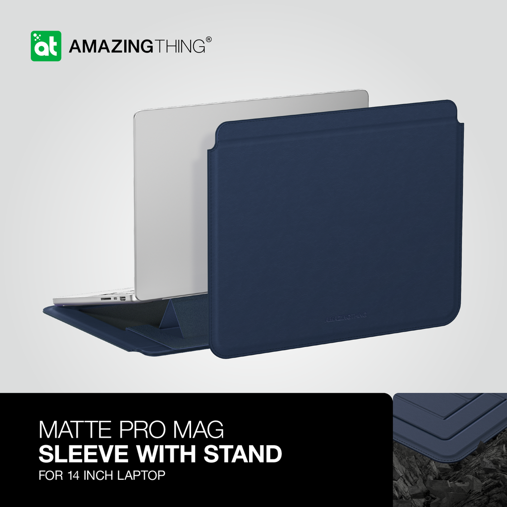 AMAZING THING MATTE PRO MAG SLEEVE WITH STAND FOR MACBOOK PRO 13/14" MACBOOK AIR 13/13.6" & 14" LAPTOPS - ALAMAT