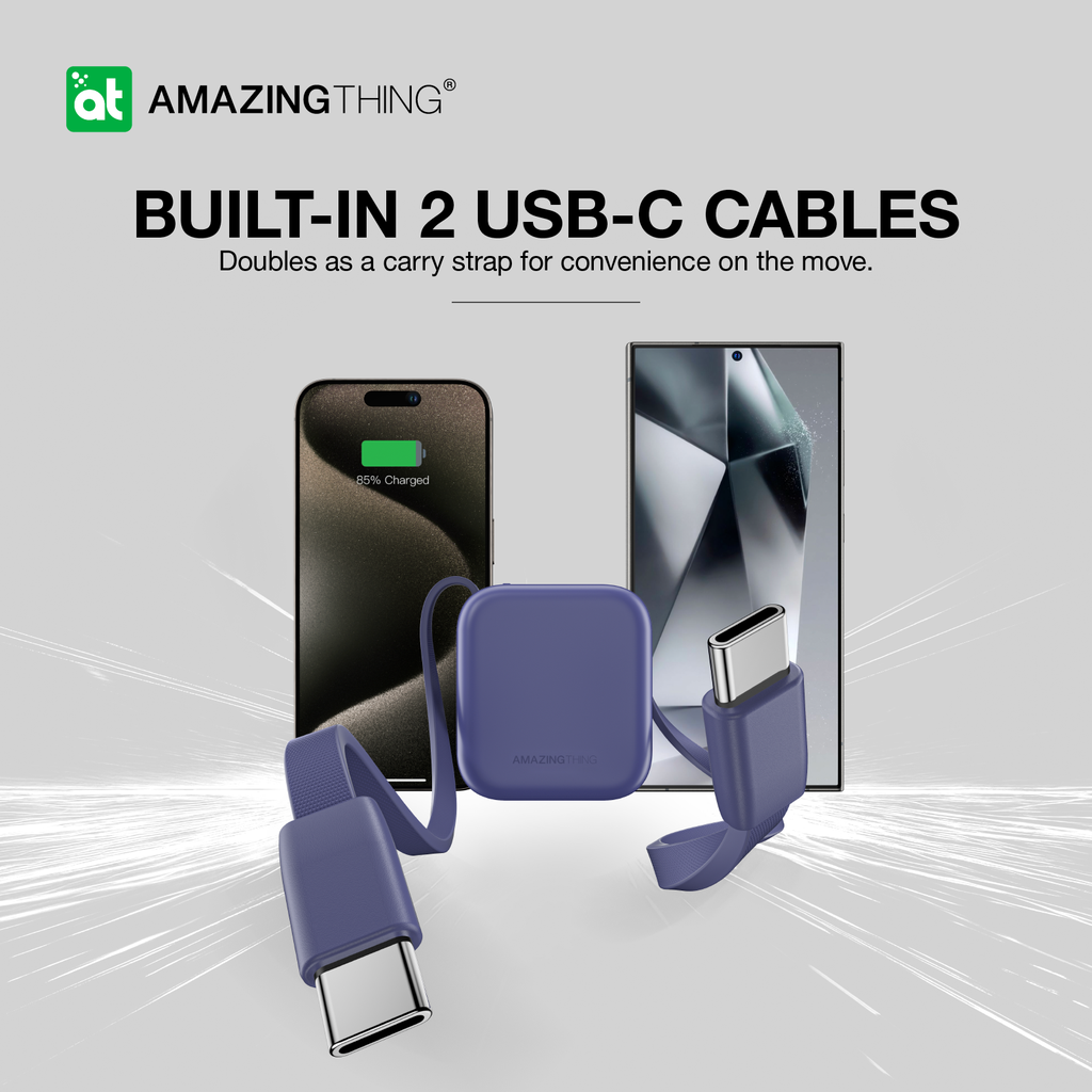 AMAZING THING THUNDER GO 10000mAh POWER BANK WITH BUILT-IN 2 USB-C CABLES - Best Buy Tech