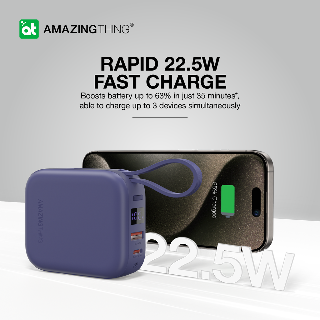 AMAZING THING THUNDER GO 10000mAh POWER BANK WITH BUILT-IN 2 USB-C CABLES - Best Buy Tech