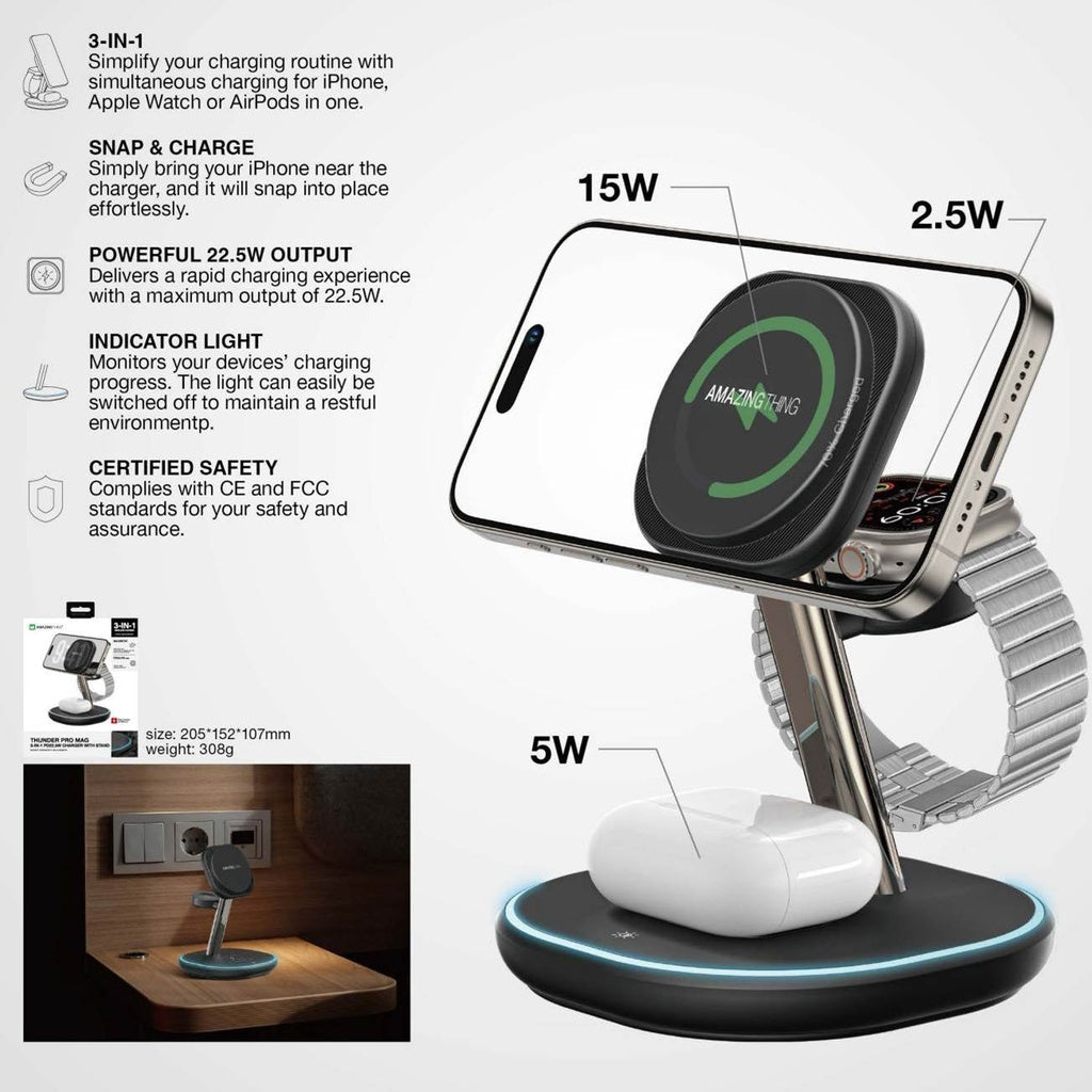 AMAZINGTHING Thunder Pro Mag 3-IN-1 Charging Stations With Stand - ALAMAT