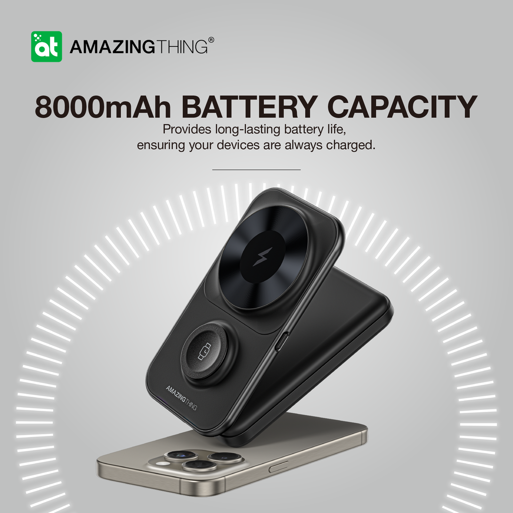 Amazingthing Thunder Pro Mag 6in1 Pd 22.5w 8000mah Power Station With Stand