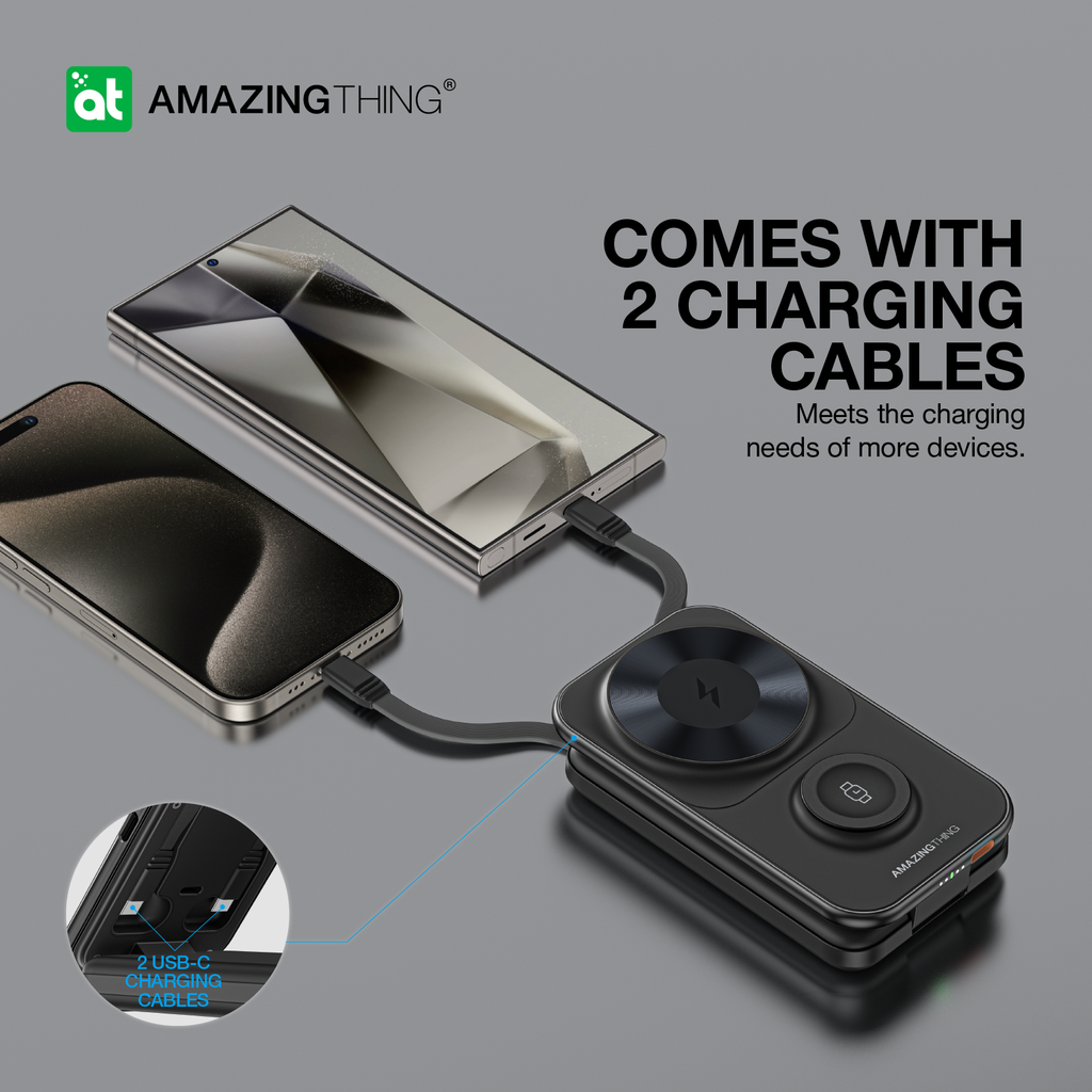 Amazingthing Thunder Pro Mag 6in1 Pd 22.5w 8000mah Power Station With Stand