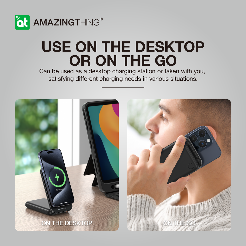 Amazingthing Thunder Pro Mag 6in1 Pd 22.5w 8000mah Power Station With Stand