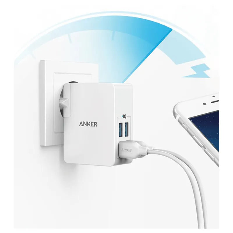 ANKER POWER PORT 4 LITE 4-PORT WALL CHARGING ADAPTER(A2042L21) - WHITE - Best Buy Tech