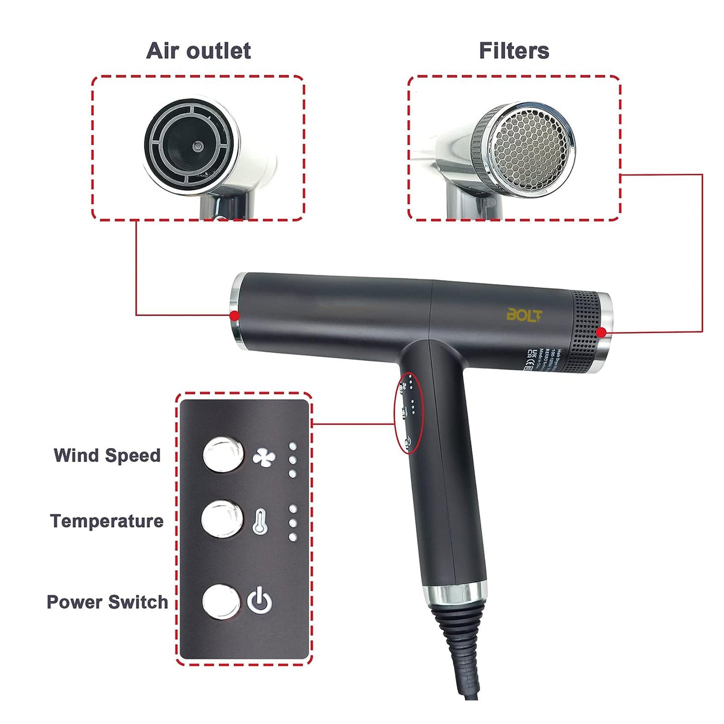 BOLT PROFESSIONAL HAIR DRYER - ALAMAT