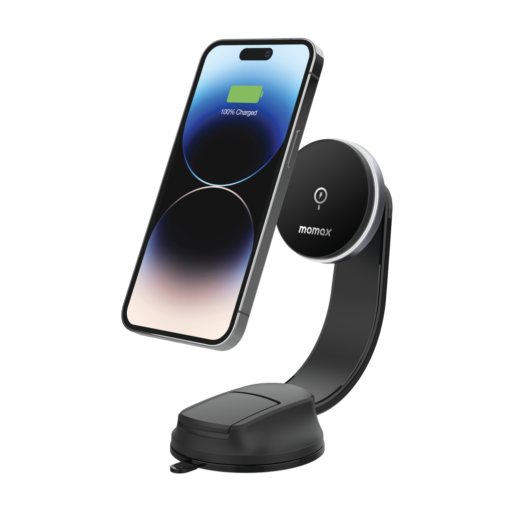 MOMAX Q.MAG MOUNT 5 15W MAGNETIC WIRELESS CHARGING CAR MOUNT (SUCTION CUP MOUNT) - ALAMAT