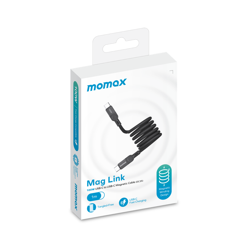 MOMAX ELITE MAG LINK 100W USB-C TO USB-C MAGNETIC CABLE 1M - Best Buy Tech