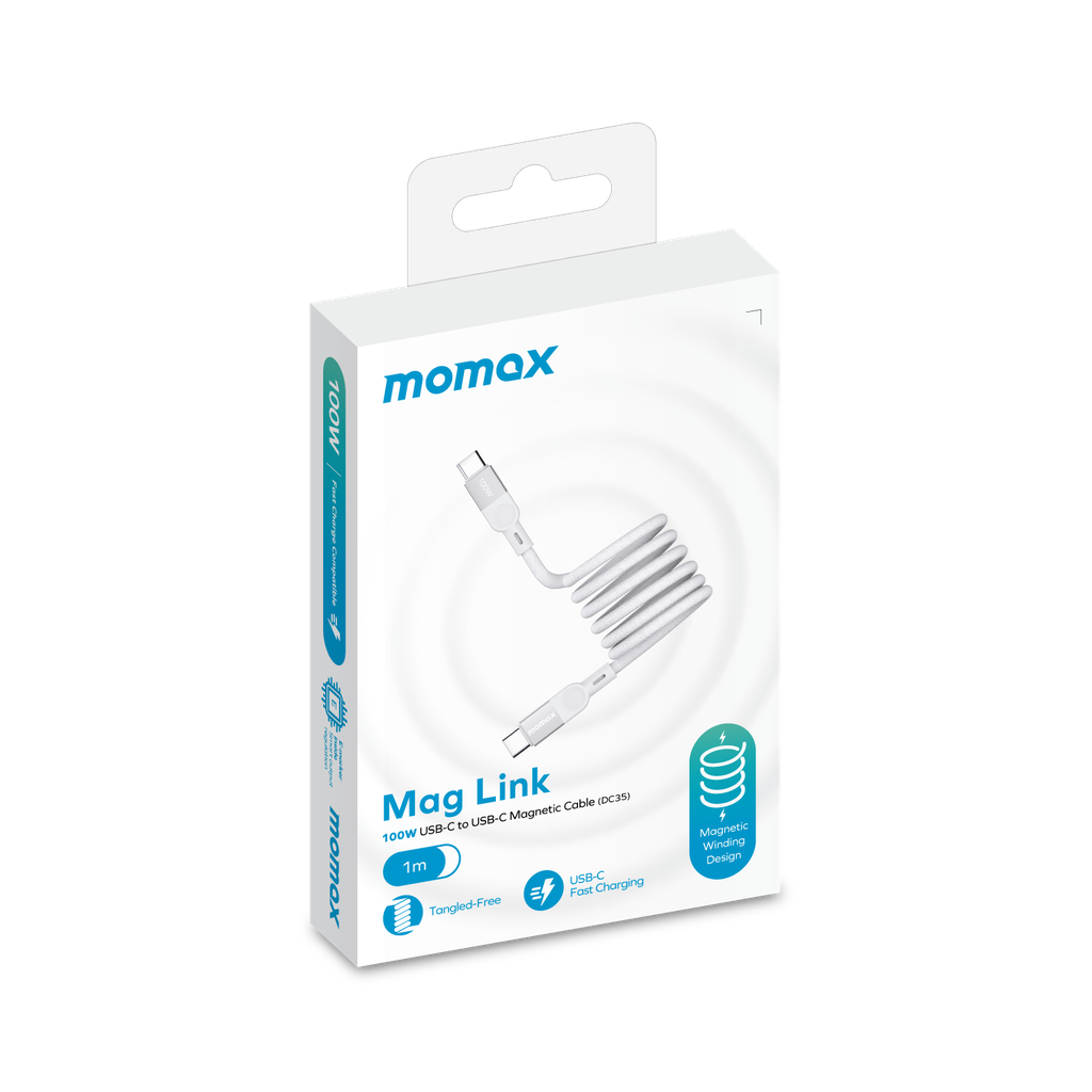MOMAX ELITE MAG LINK 100W USB-C TO USB-C MAGNETIC CABLE 1M - Best Buy Tech