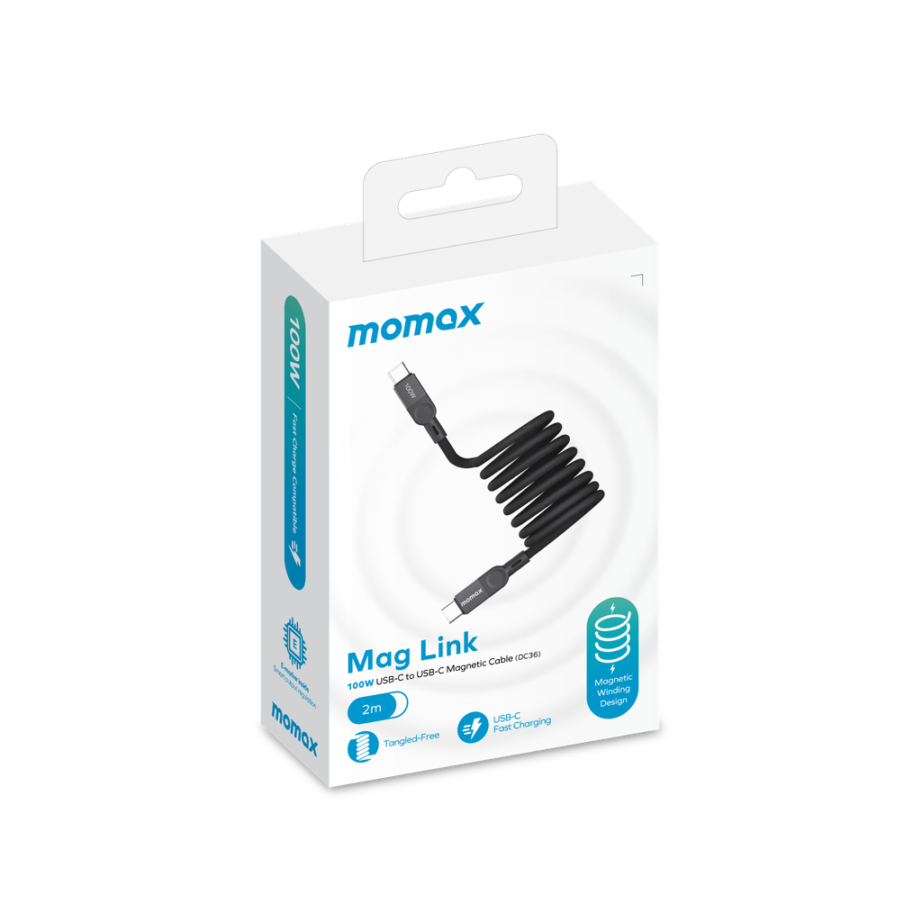 MOMAX ELITE MAG LINK 100W USB-C TO USB-C MAGNETIC CABLE 2M - Best Buy Tech