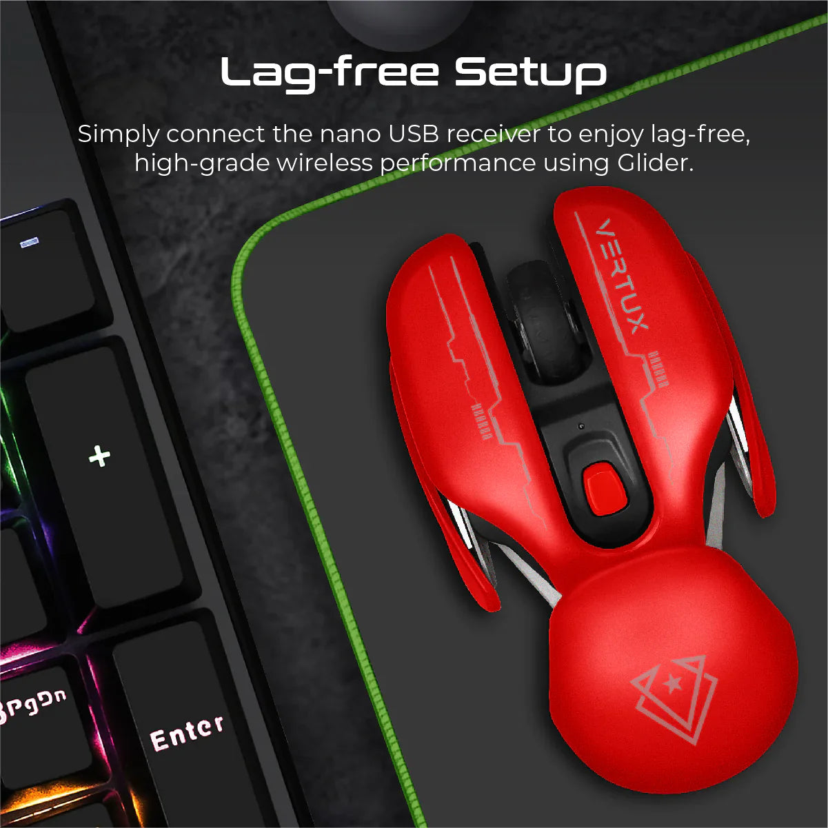 Vertux Glider High Performance Wireless Gaming Mouse - ALAMAT