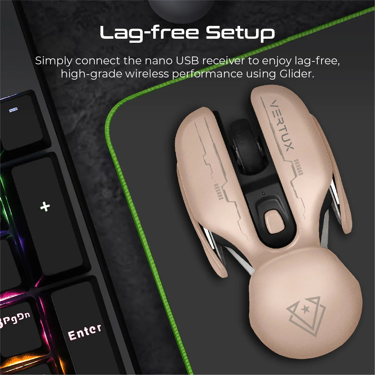 Vertux Glider High Performance Wireless Gaming Mouse - ALAMAT