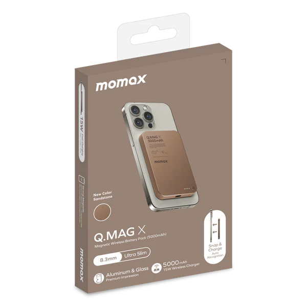 MOMAX Q.MAG X 5000mAh GEN2 15W ULTRA SLIM MAGSAFE WIRELESS POWER BANK - Best Buy Tech