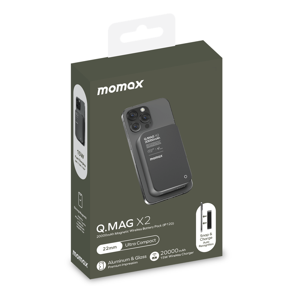 MOMAX Q.MAG X2 20000mAh MAGSAFE WIRELESS POWER BANK - Best Buy Tech