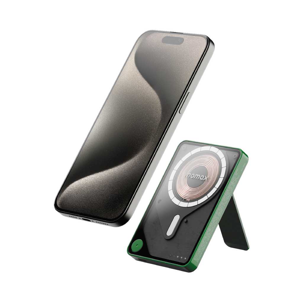 MOMAX 1-POWER X PRO 5000mAh MAGNETIC WIRELESS POWER BANK WITH STAND AND BUILT-IN USB-C CABLE - Best Buy Tech