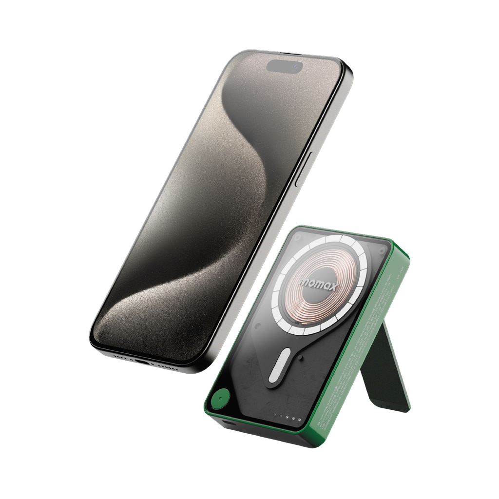 MOMAX 1-POWER X PRO+ 10000mAh MAGNETIC WIRELESS POWER BANK WITH STAND AND BUILT-IN USB-C CABLE - Best Buy Tech