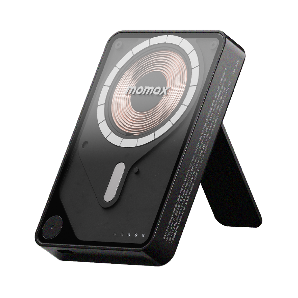 MOMAX 1-POWER X PRO+ 10000mAh MAGNETIC WIRELESS POWER BANK WITH STAND AND BUILT-IN USB-C CABLE - Best Buy Tech