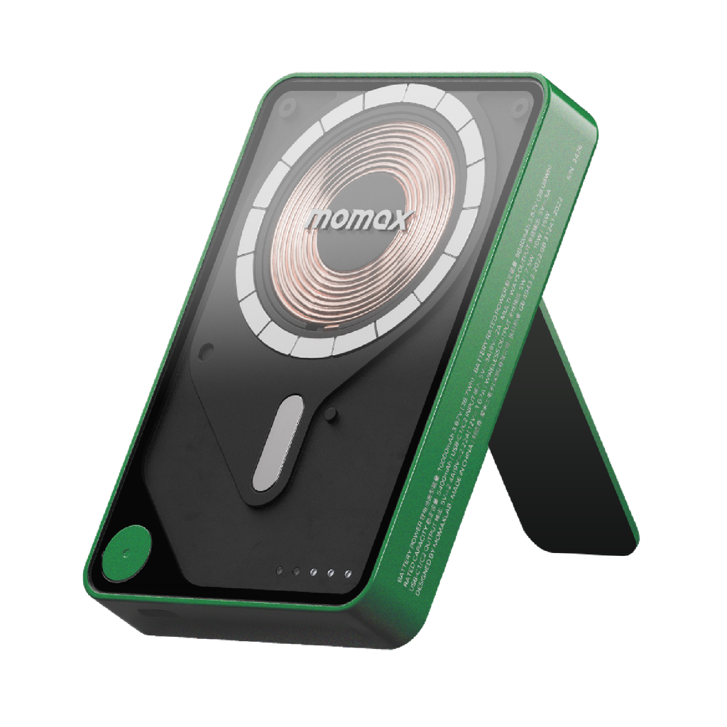 MOMAX 1-POWER X PRO+ 10000mAh MAGNETIC WIRELESS POWER BANK WITH STAND AND BUILT-IN USB-C CABLE - Best Buy Tech