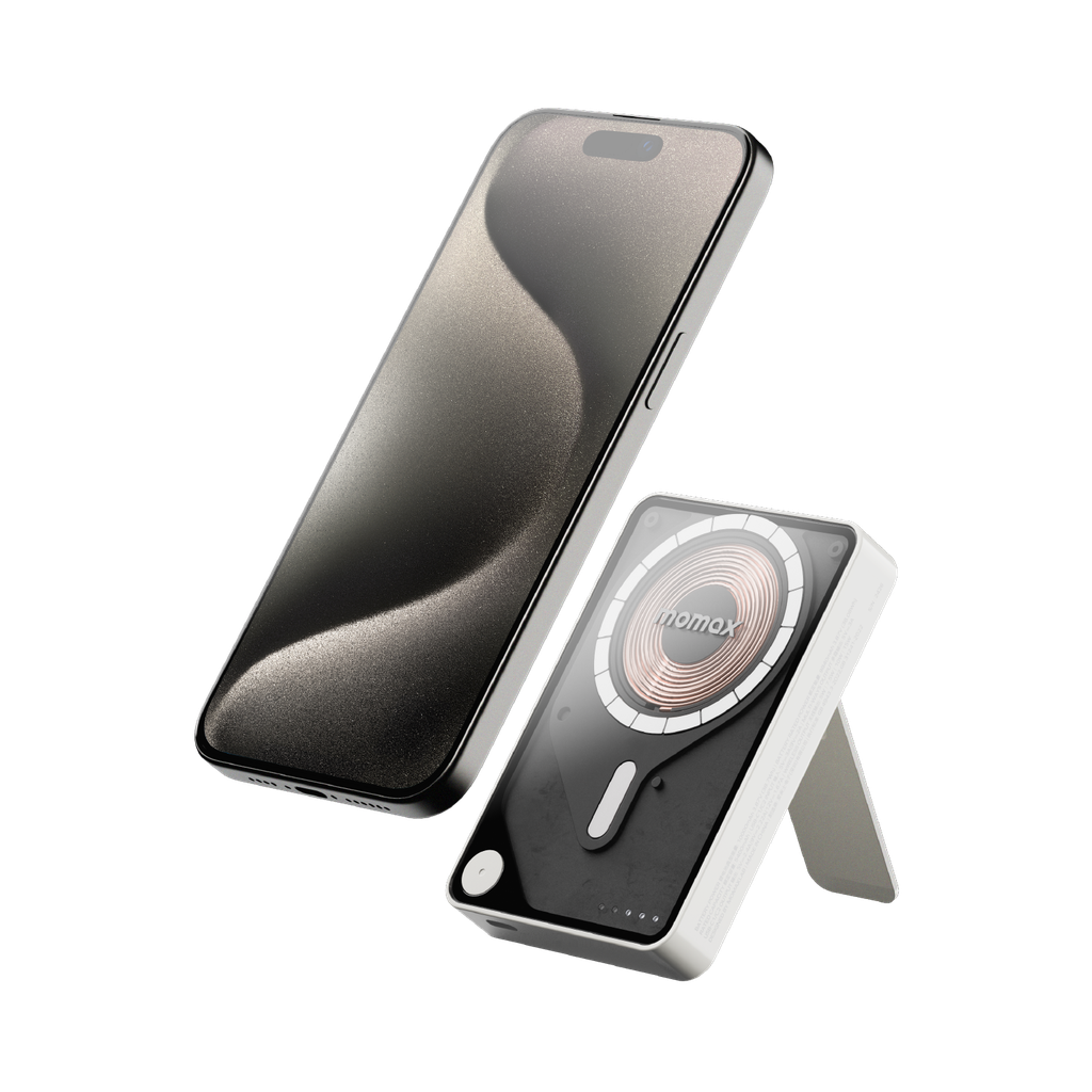 MOMAX 1-POWER X PRO+ 10000mAh MAGNETIC WIRELESS POWER BANK WITH STAND AND BUILT-IN USB-C CABLE - Best Buy Tech