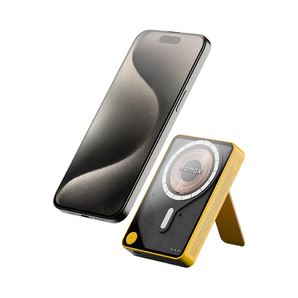 MOMAX 1-POWER X PRO+ 10000mAh MAGNETIC WIRELESS POWER BANK WITH STAND AND BUILT-IN USB-C CABLE - Best Buy Tech