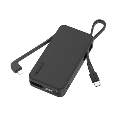 MOMAX 1-POWER VITAL+ 10000mAh POWER BANK WITH BUILT IN USB-C & LIGHTNING CABLE