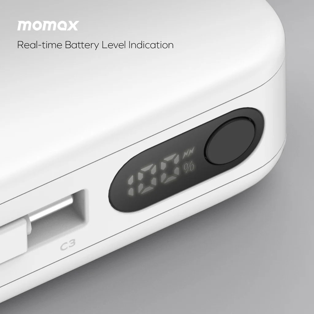 MOMAX 1 – Power Bank Vital 10000mAh with 2 Cables (USB-C, 30W)