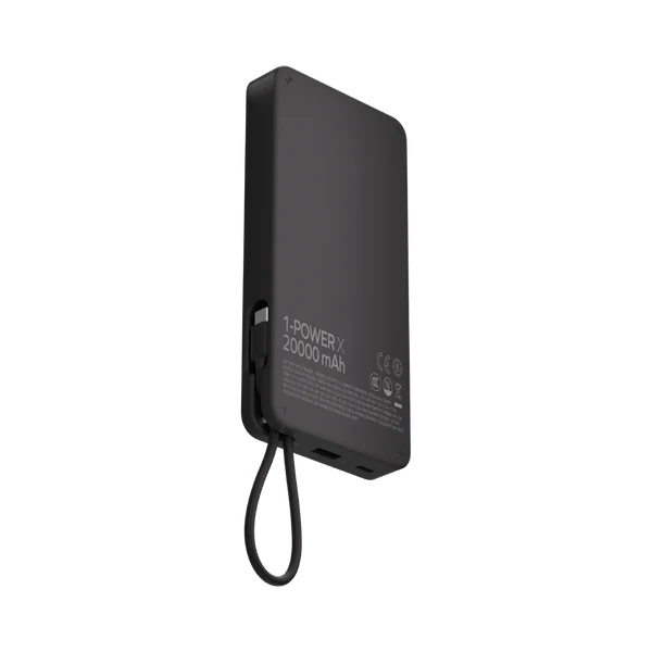 Momax 1-Power X 20000mah Power Bank With Built-in USB-C Cable (Black)