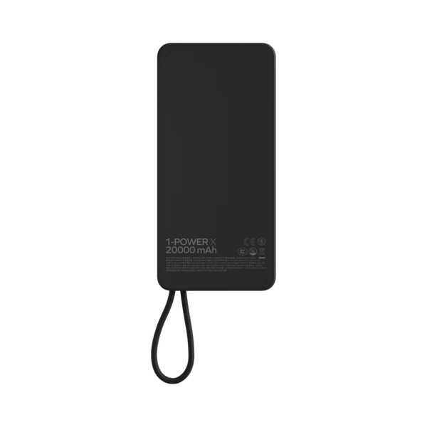 Momax 1-Power X 20000mah Power Bank With Built-in USB-C Cable (Black)