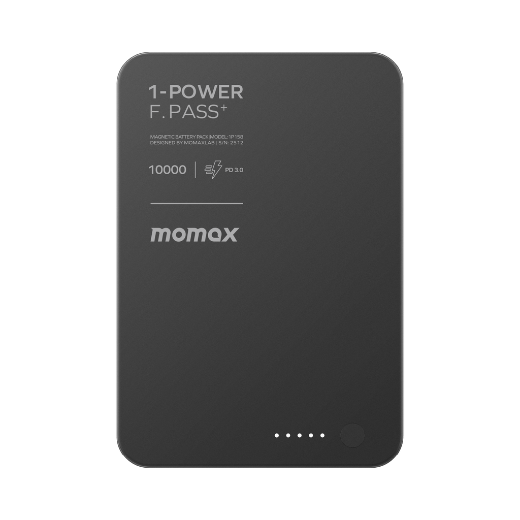 Momax 1-power F.pass+ 10000mah Power Bank With Built-in Cable & Magnetic Attachment