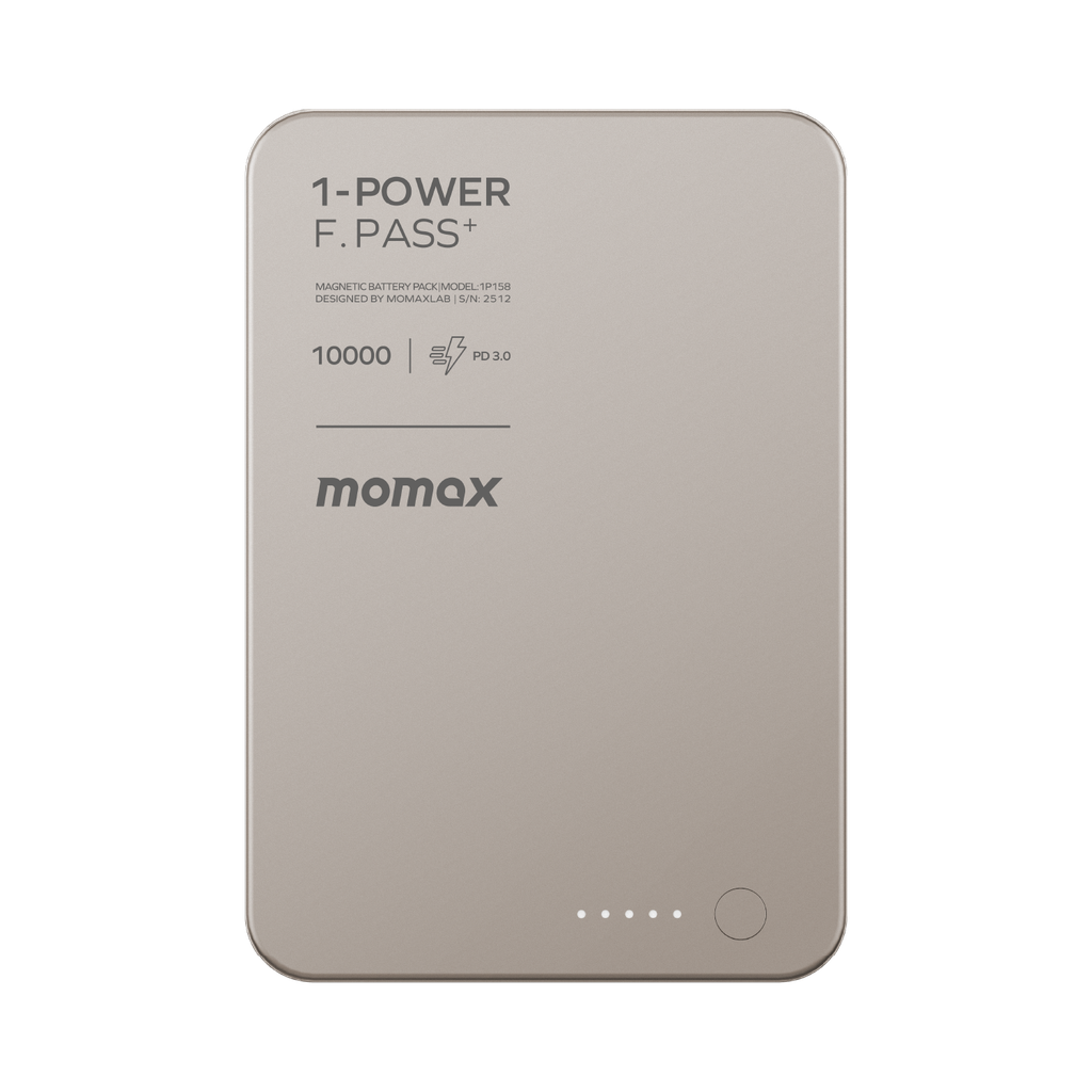 Momax 1-power F.pass+ 10000mah Power Bank With Built-in Cable & Magnetic Attachment