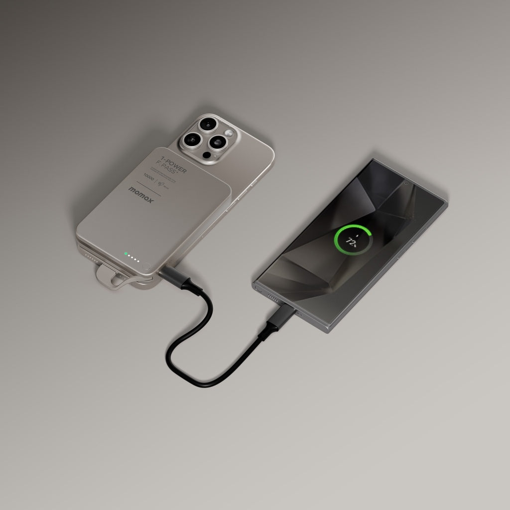 Momax 1-power F.pass+ 10000mah Power Bank With Built-in Cable & Magnetic Attachment