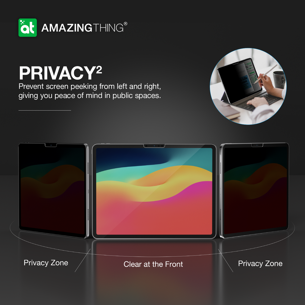 AMAZING THING IPAD 2.5D FULL COVER RADIX PRIVACY GLASS FOR IPAD PRO 13 (M4)/ IPAD PRO 11 (M4)/ IPAD AIR 13 (M2)/ IPAD AIR 11 (M2) - Best Buy Tech