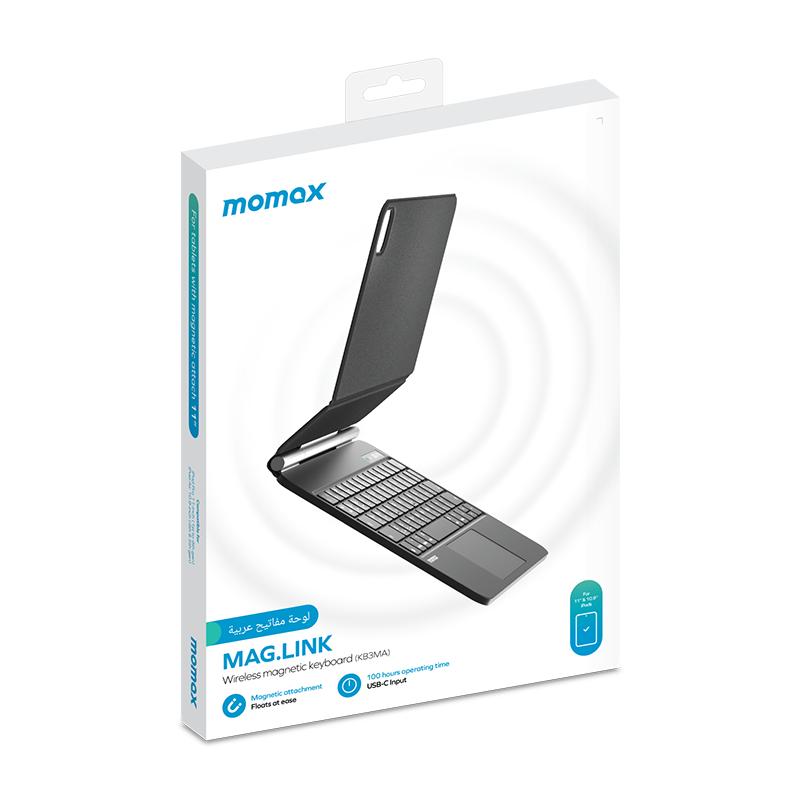 MOMAX MAG.LINK WIRELESS MAGNETIC ARABIC KEYBOARD FOR IPAD AIR 10.9 & IPAD PRO 11 - Best Buy Tech