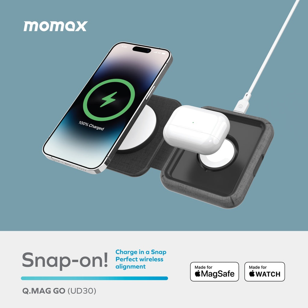 Momax Q. Mag Go 20w 2-in-1 Wireless Charger With Magsafe