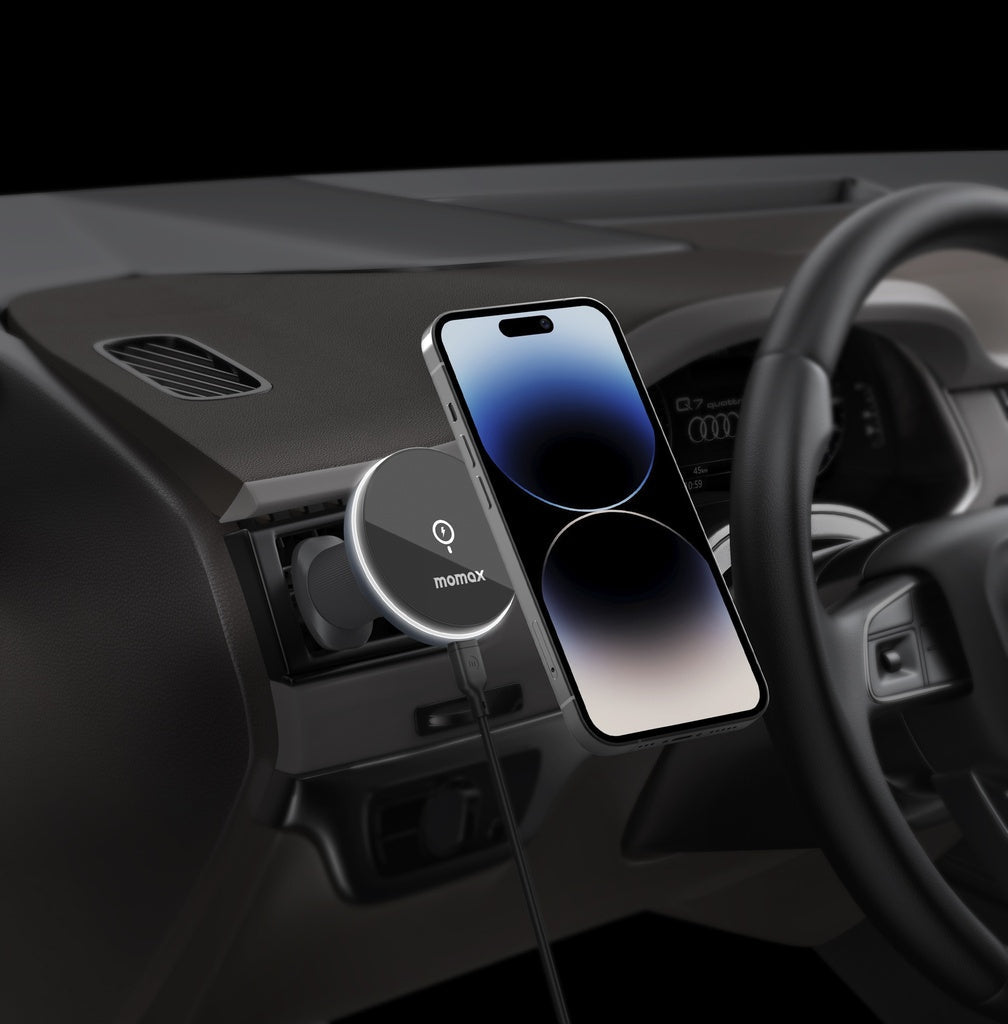 MOMAX Q.MAG MOUNT 5 15W MAGNETIC WIRELESS CHARGING CAR MOUNT (VENT MOUNT) - ALAMAT