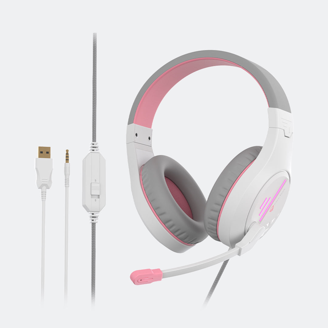 Meetion MT-HP021 Stereo Gaming Headset | White Pink | Backlit - Best Buy Tech