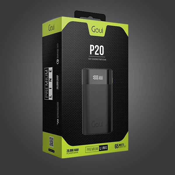 Goui Premium 20 - Power Bank 20.000mAh, 65 Watts - Black - Best Buy Tech